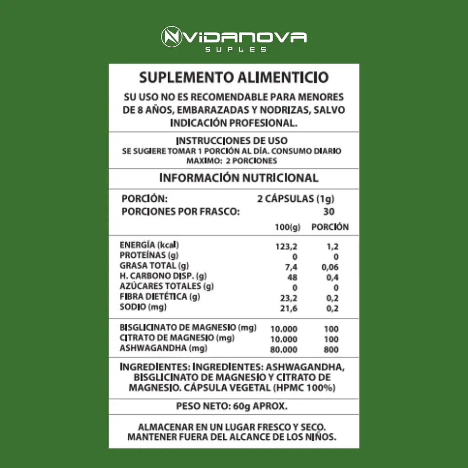Ashwagandha + Magnesio PACK X10 - Vidanova® Suples 3