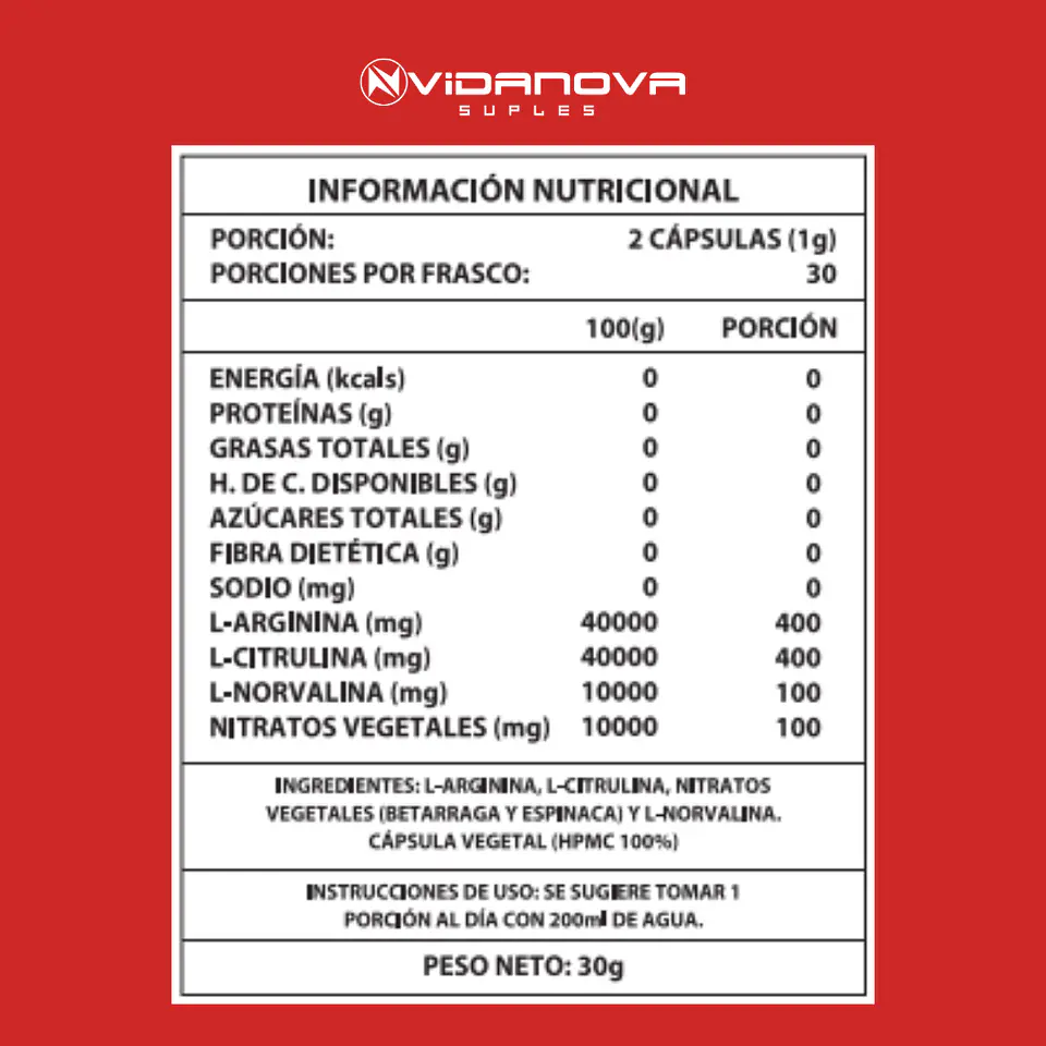 Óxido Nítrico PACK X3- Vidanova® Suples 3