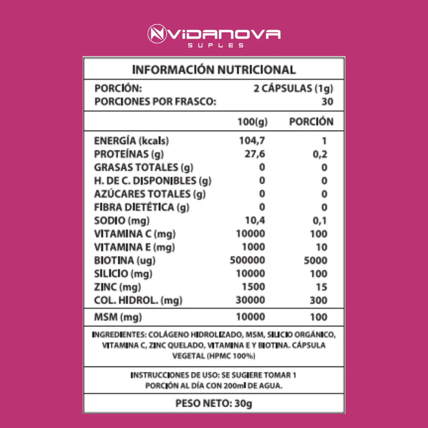 Biotina + Colágeno PACK X10 - Vidanova® Suples 3