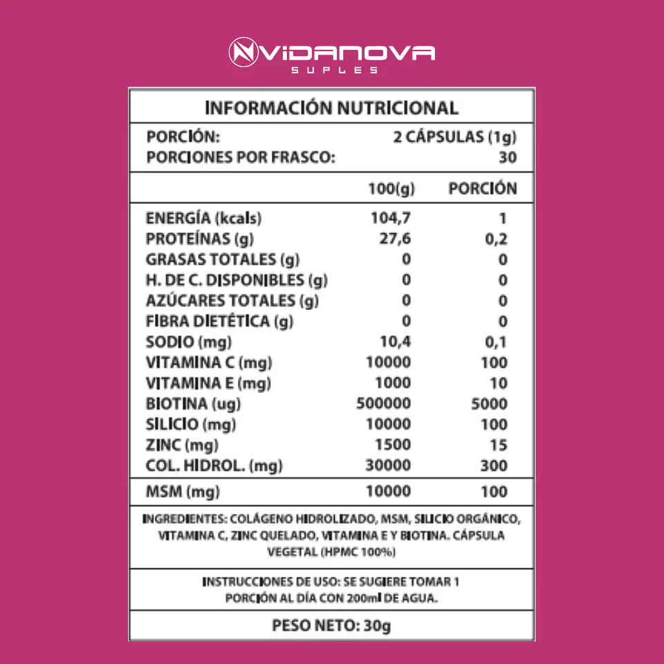 Biotina + Colágeno PACK X10 - Vidanova® Suples 3