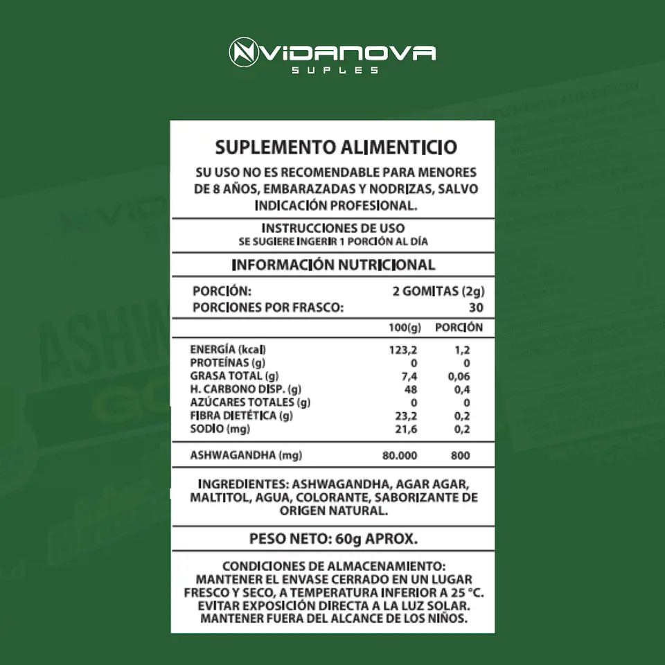 Ashwagandha Gomitas pack X3 - Vidanova® Suples 2