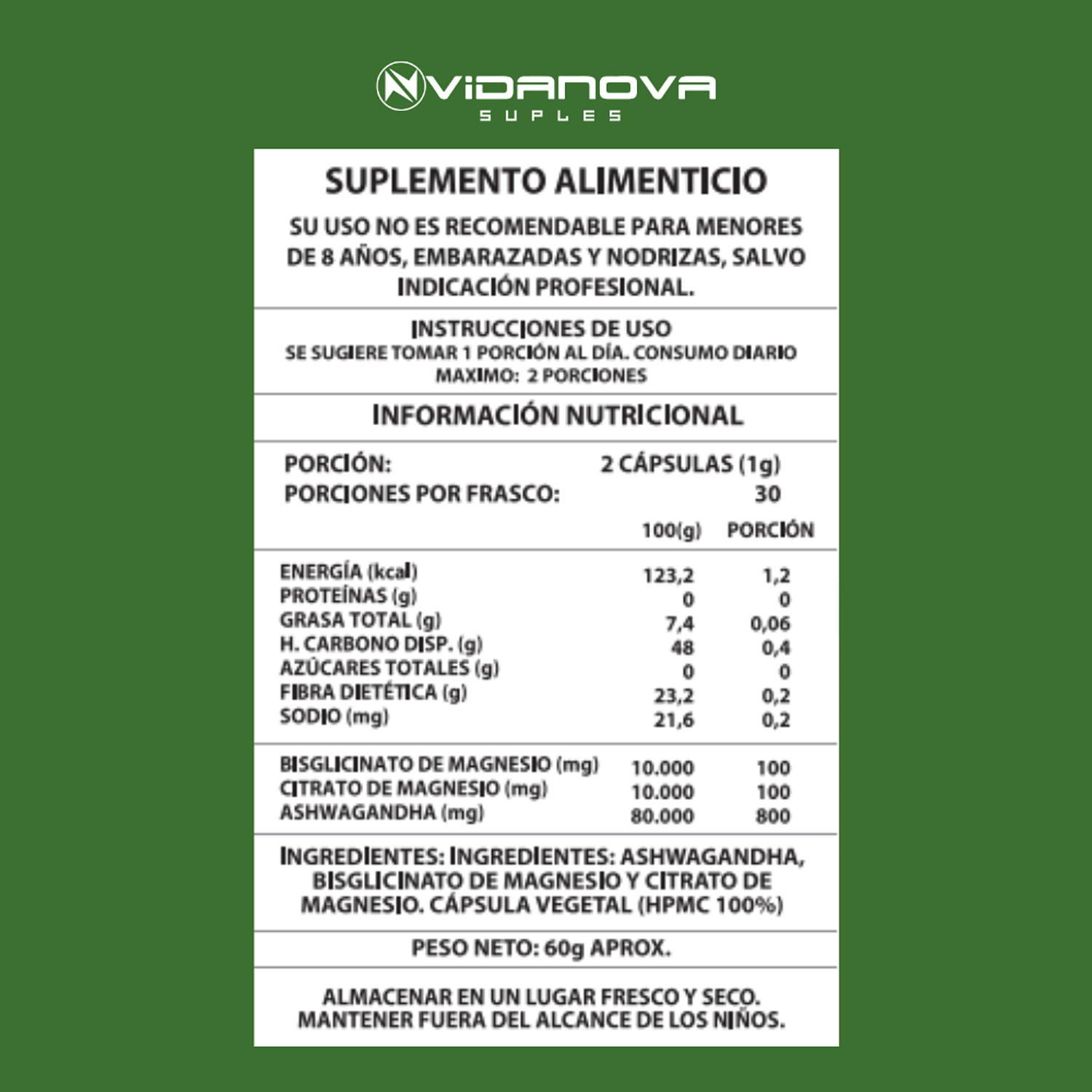Ashwagandha + Magnesio pack X3 - Vidanova® Suples 2