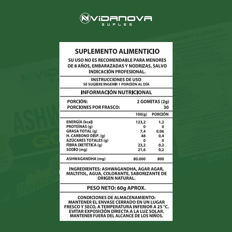 Ashwagandha Gomitas PACK X10 - Vidanova® Suples