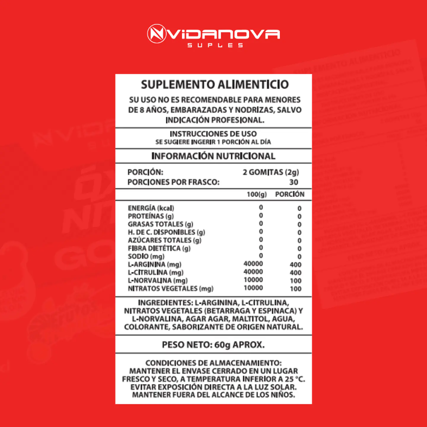 Óxido Nítrico Gomitas PACK X3- Vidanova® Suples 2