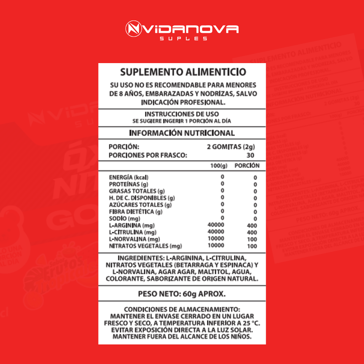 Óxido Nítrico Gomitas PACK X3- Vidanova® Suples 2