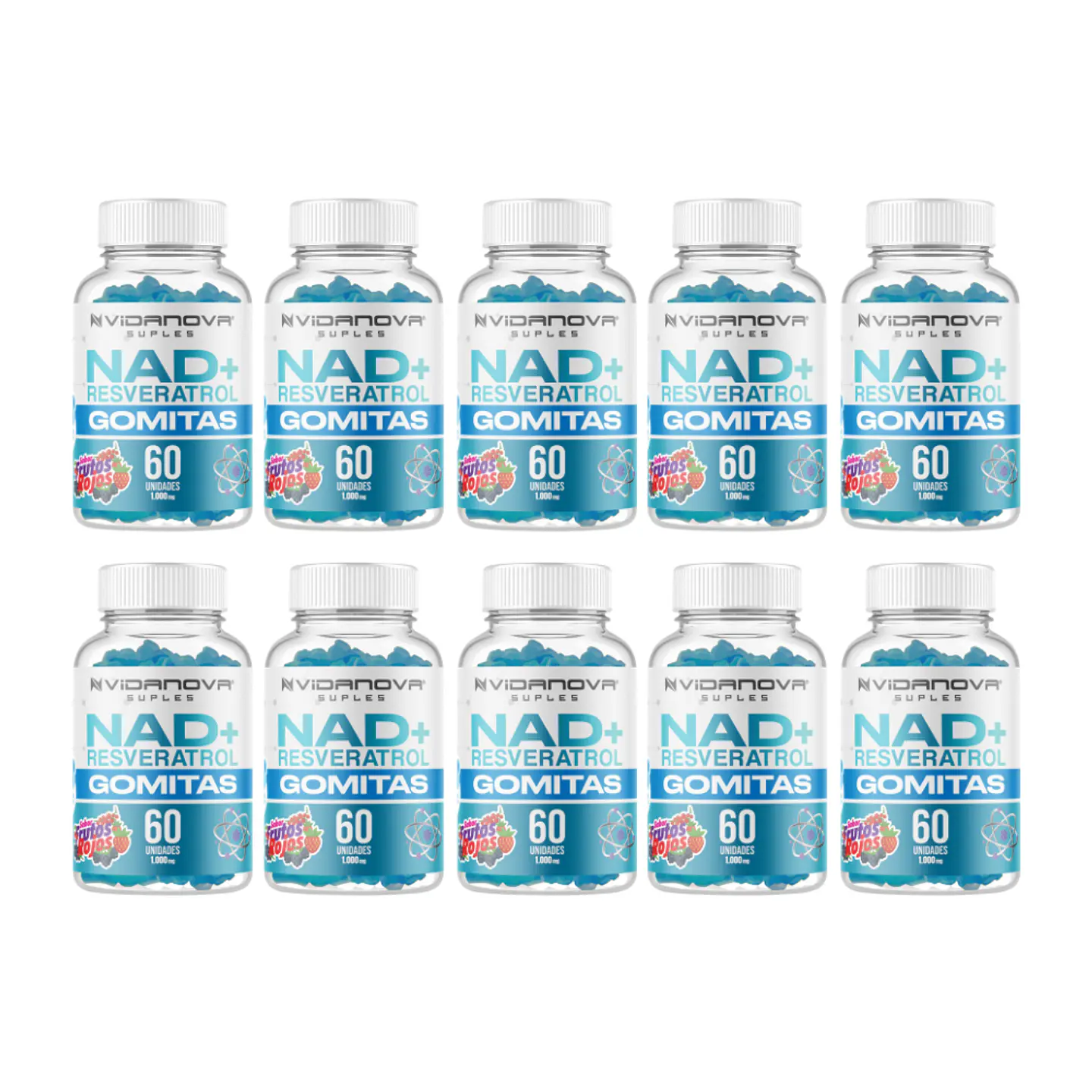 NAD+ Resveratrol Gomitas PACK X10 - Vidanova® Suples 1