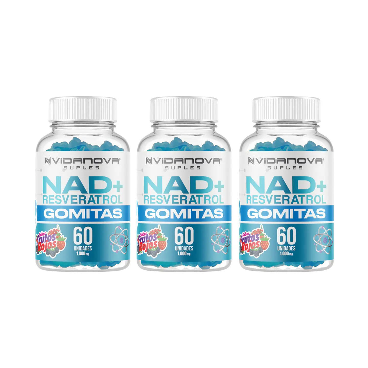 NAD+ Resveratrol Gomitas PACK X3- Vidanova® Suples 1