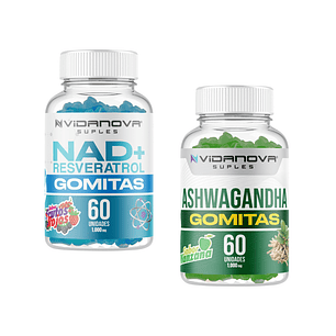 NAD+ Resveratrol + Ashwagandha Gomitas - Vidanova® Suples
