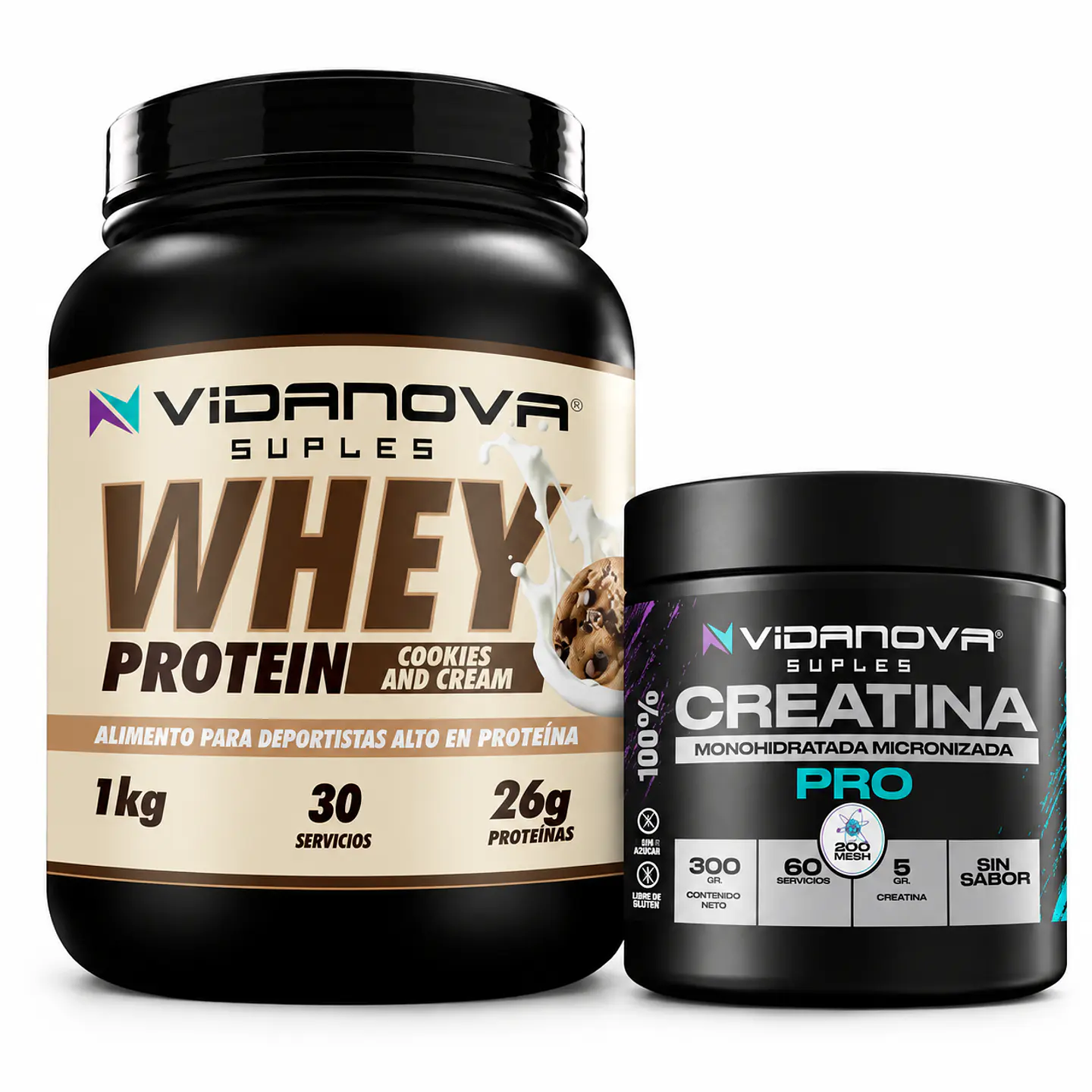 PACK PROMO – Whey Protein 1 kg + Creatina PRO 300 g 3