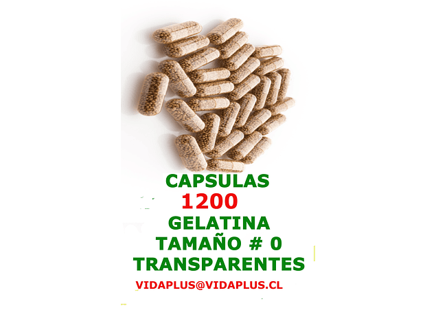 CAPSULAS TAMAÑO "0" TRANSPARENTES CERRADAS 1200 UNIDADES. DESPACHO GRATIS
