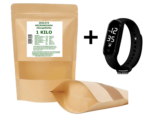 ZEOLITA MICRONIZADA 5 KILOS + RELOJ DE REGALO