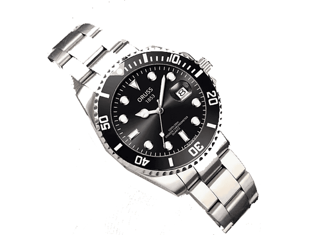 RELOJ DE ACERO PLATEADO HORA Y FECHA ANALOGICO