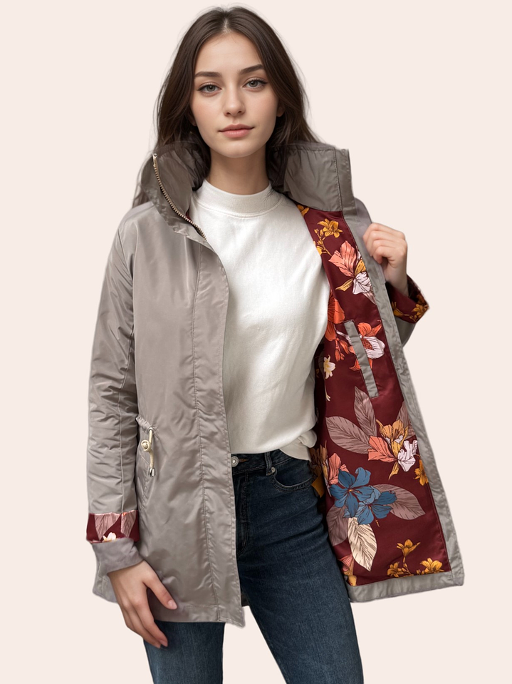 Parka Beige Estampada 2