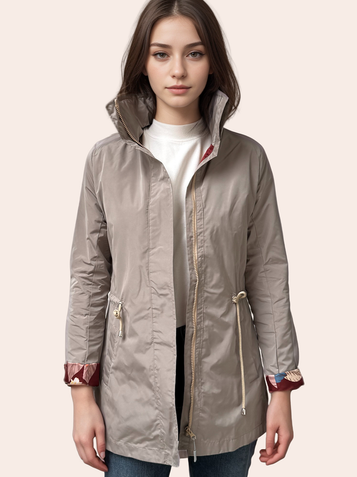 Parka Beige Estampada 1