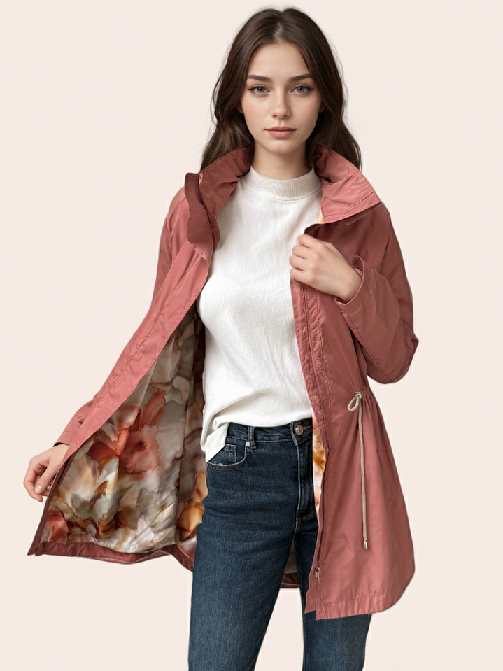 Parka Rosa Claro Nude Estampado 1
