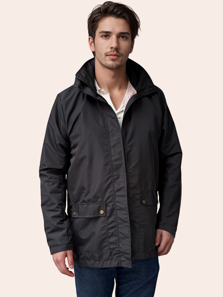 Parka Hombre Negra Clásica 1