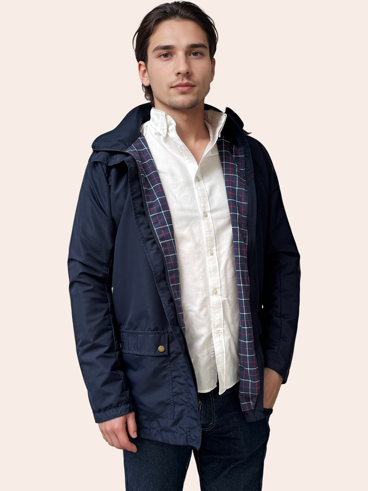 Parka Hombre Azul Clásica 2