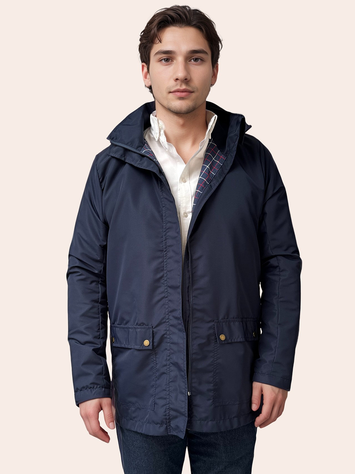 Parka Hombre Azul Clásica 1