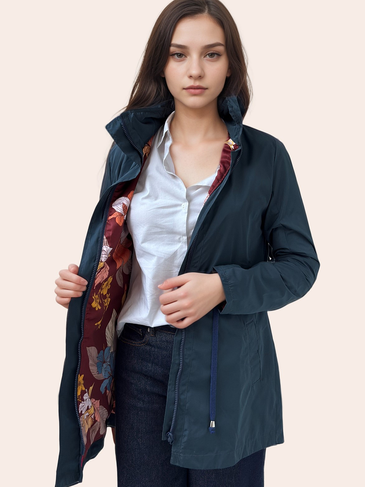 Parka Verde Gris Estampada 3