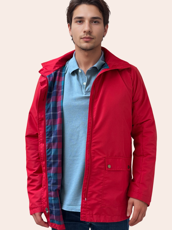 Parka Hombre Roja Clásica 3