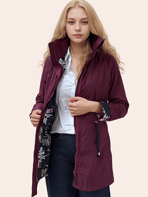 Parka Vinotinto Estampada