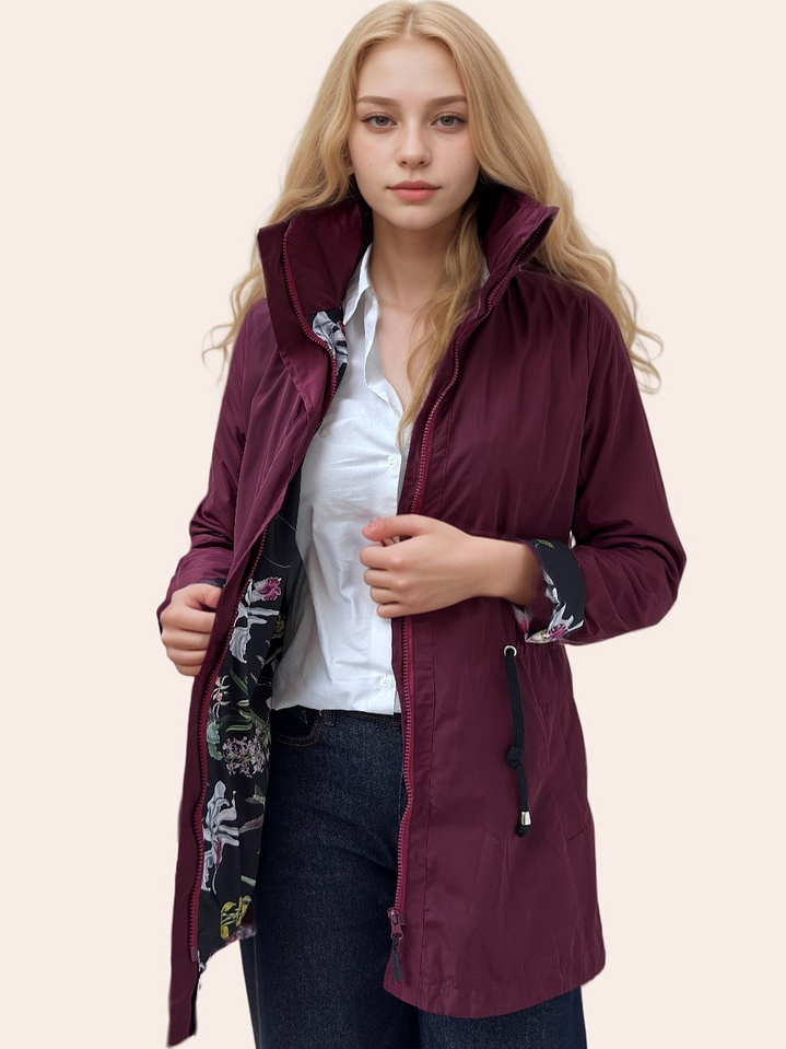 Parka Vinotinto Estampada 1