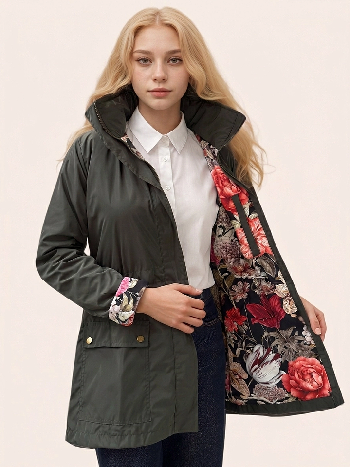 Otoño Verde Oliva Militar Estampado 3