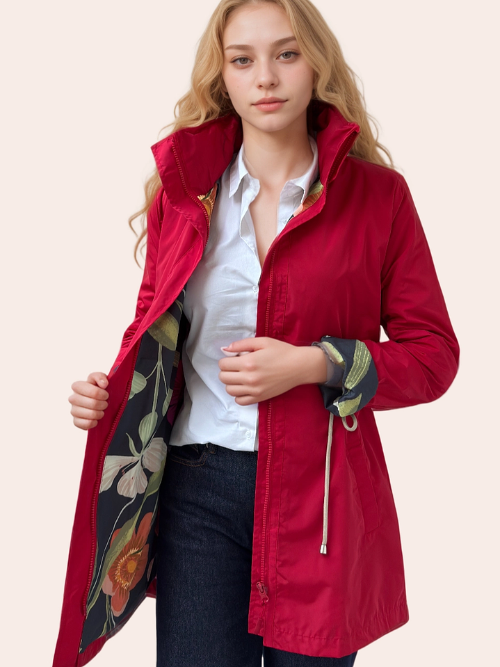 Parka Roja Estampado 1