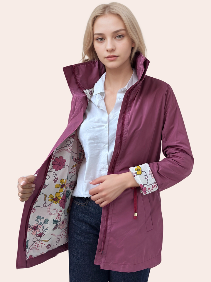 Parka Rosado Intenso Estampado 4