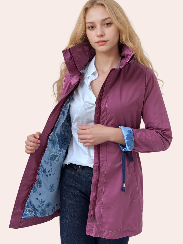 Parka Rosado Intenso Estampado 3