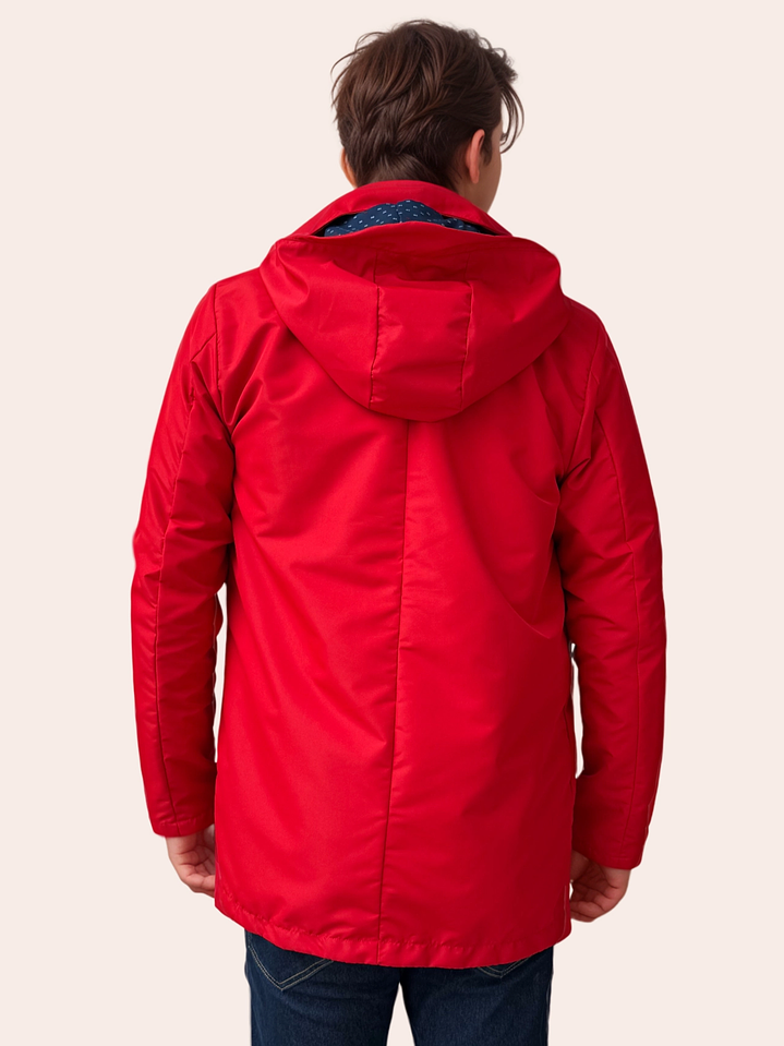 Parka Hombre Roja Clásica 4