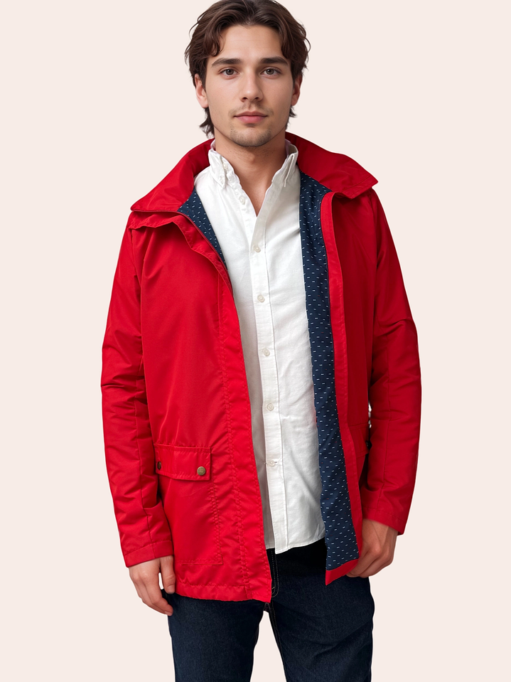 Parka Hombre Roja Clásica 2