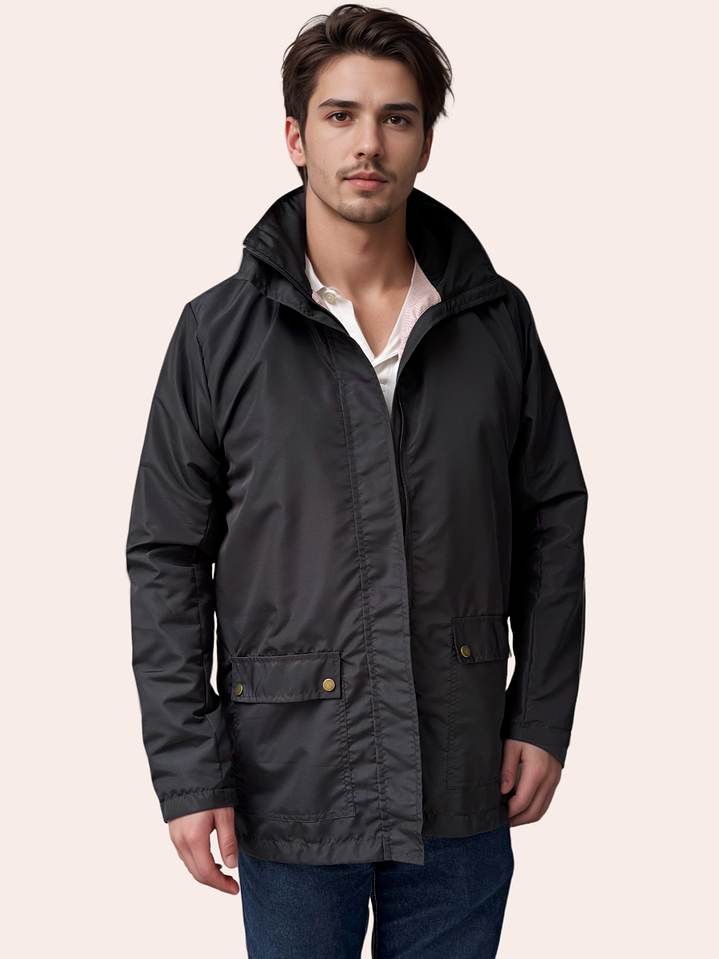 Parka Hombre Negra Clásica 1