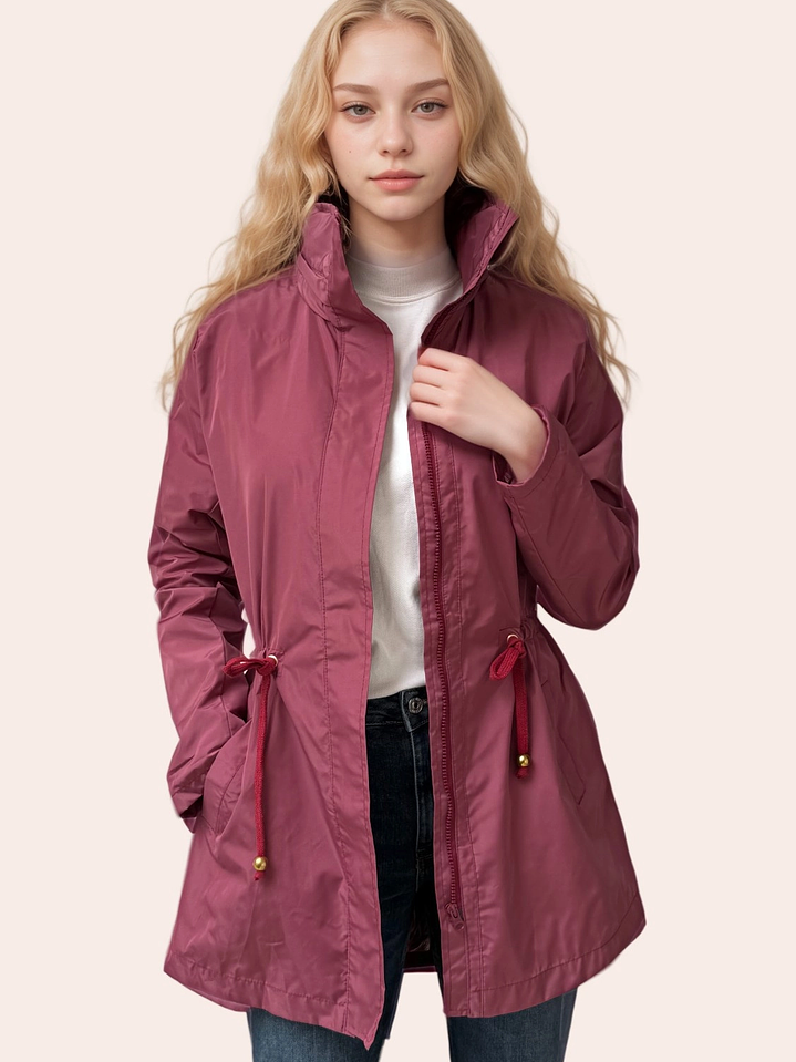 Parka Rosado Intenso Estampado 1