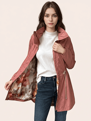 Parka Rosa Claro Nude Estampado