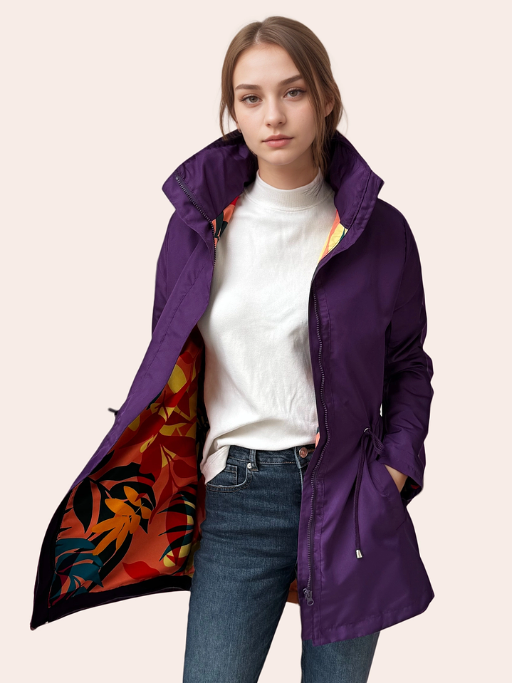 Parka Morado Estampado 2