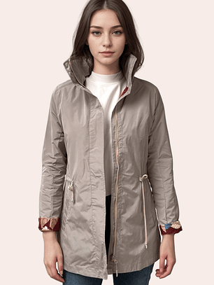 Parka Beige Estampada
