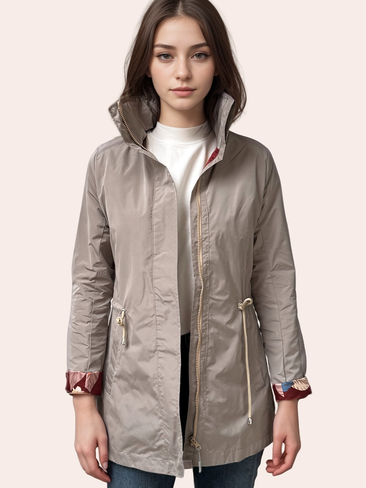 Parka Beige Estampada 1