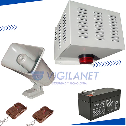Alarma comunitaria 30W 1 Tono con 2 Controles incluye bateria