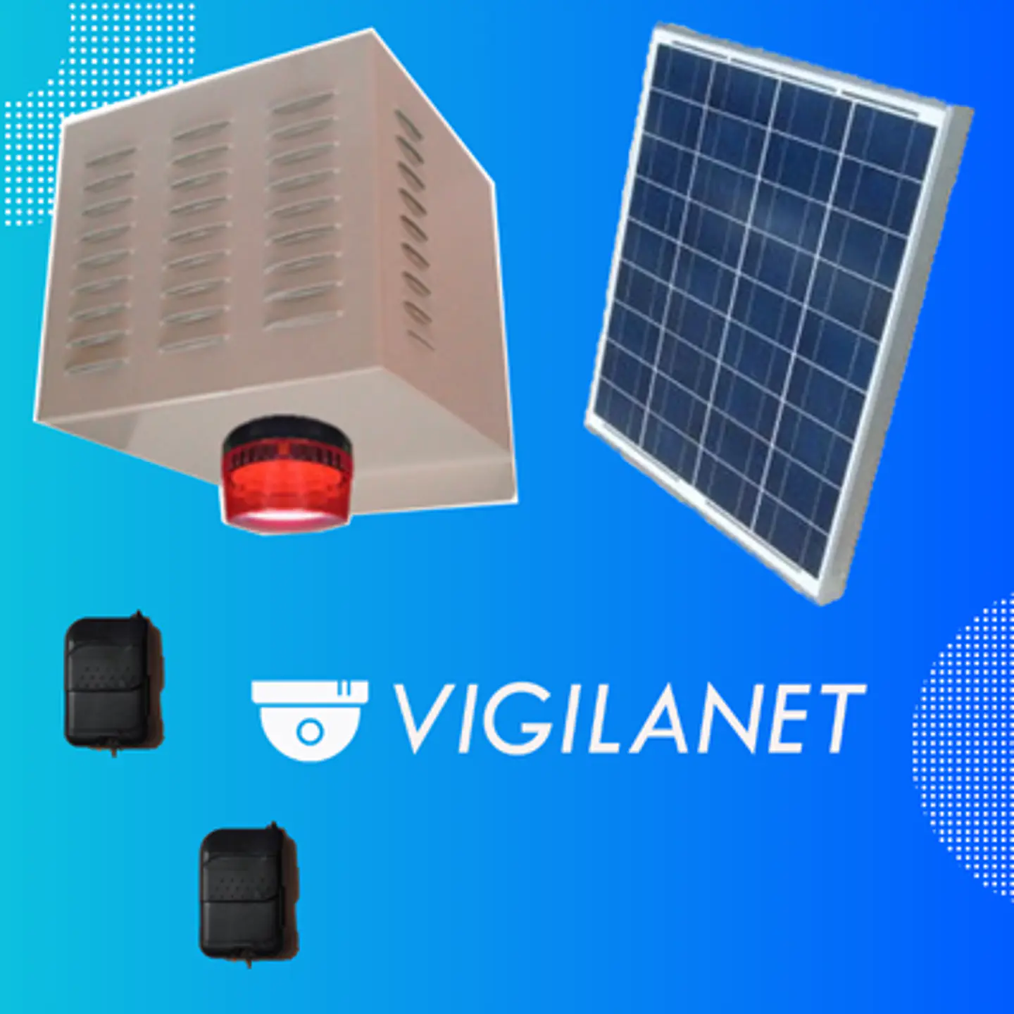 Alarma solar 20W 2 controles 1