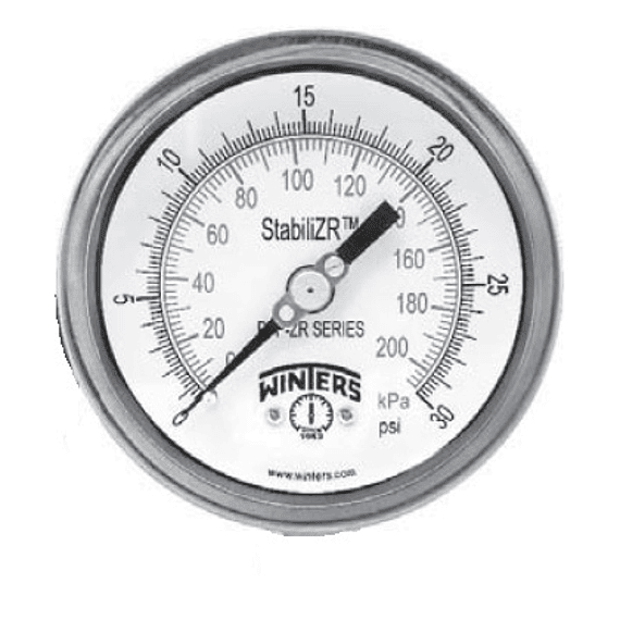 MANOMETRO WINTERS PFP STABILIZR 4" X 1/2" NPT POST FULL INOX ARO BAYONETA