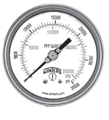 MANOVACUOMETRO WINTERS SERIE PFP 100MM FULL INOX -30"HG ATRAS 1/2"NPT