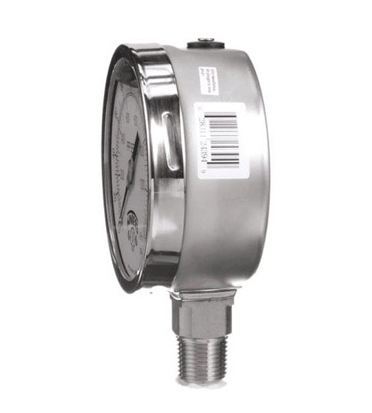 MANOMETRO WINTERS FULL INOX. 100MM RANGO 0 A 100PSI / 0 A 7 BAR / INF/ 1/2NPT