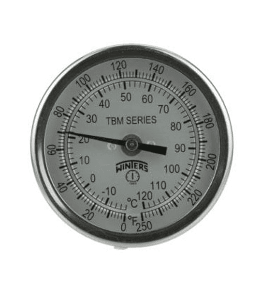 TERMOMETRO WINTERS BIMETALICOS ORIENTABLE 75MM DIAL 1/2NPT BULBO 6.3MM X 150MM