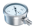 VACUOMETRO BAUMER, DIAL 100MM; CONEXION ABAJO 1/2"NPT; SIN GLICERINA; RANGO -250 A 0 MBAR.