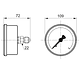 MANOMETRO BAUMER BRONCE INOX 100MM 1/2NPT ATRAS GLICERINA DESDE 0 A 10BAR