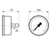 MANOMETRO BAUMER BRONCE INOX 100MM 1/2NPT ATRAS GLICERINA DESDE 0 A 10BAR 2