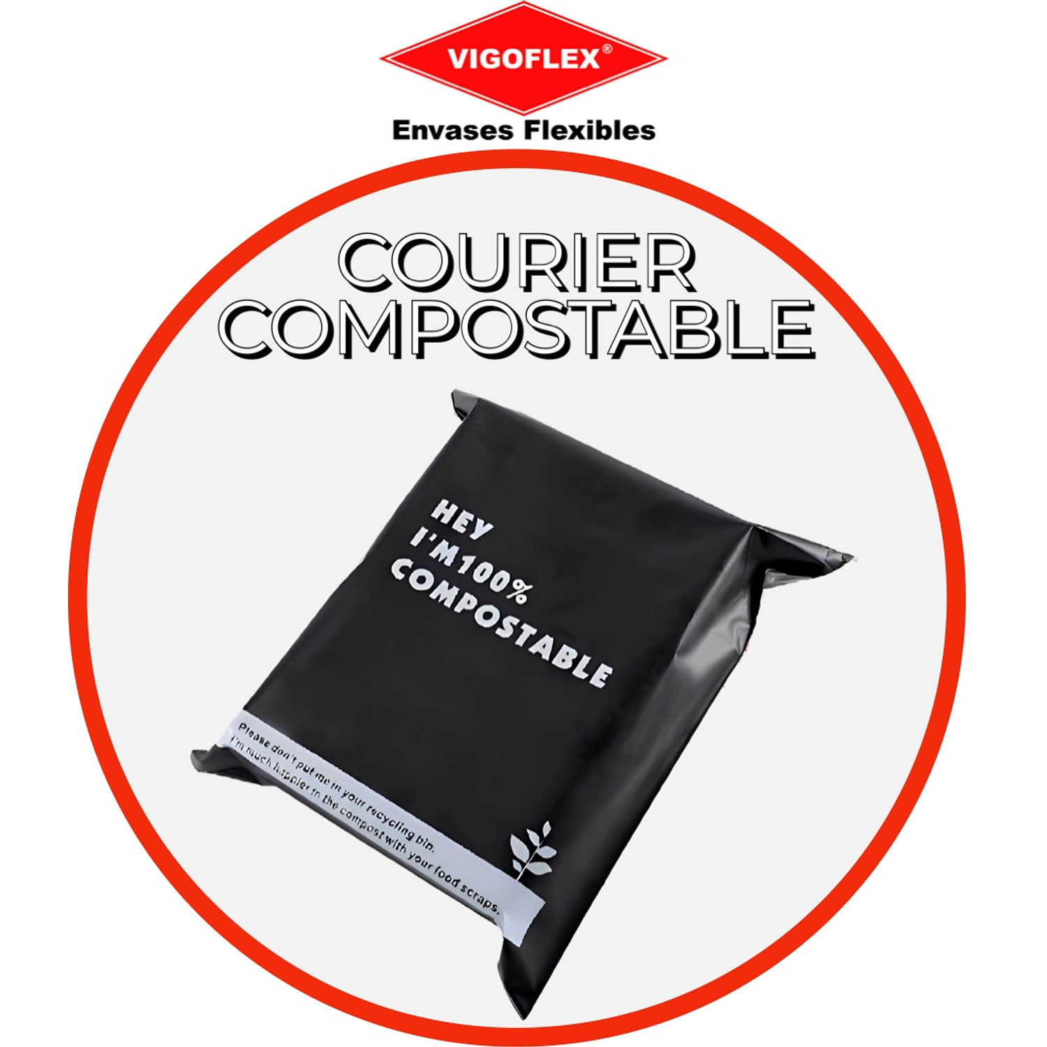 COMPOSTABLE COURIER BAGS - LEAF MODEL