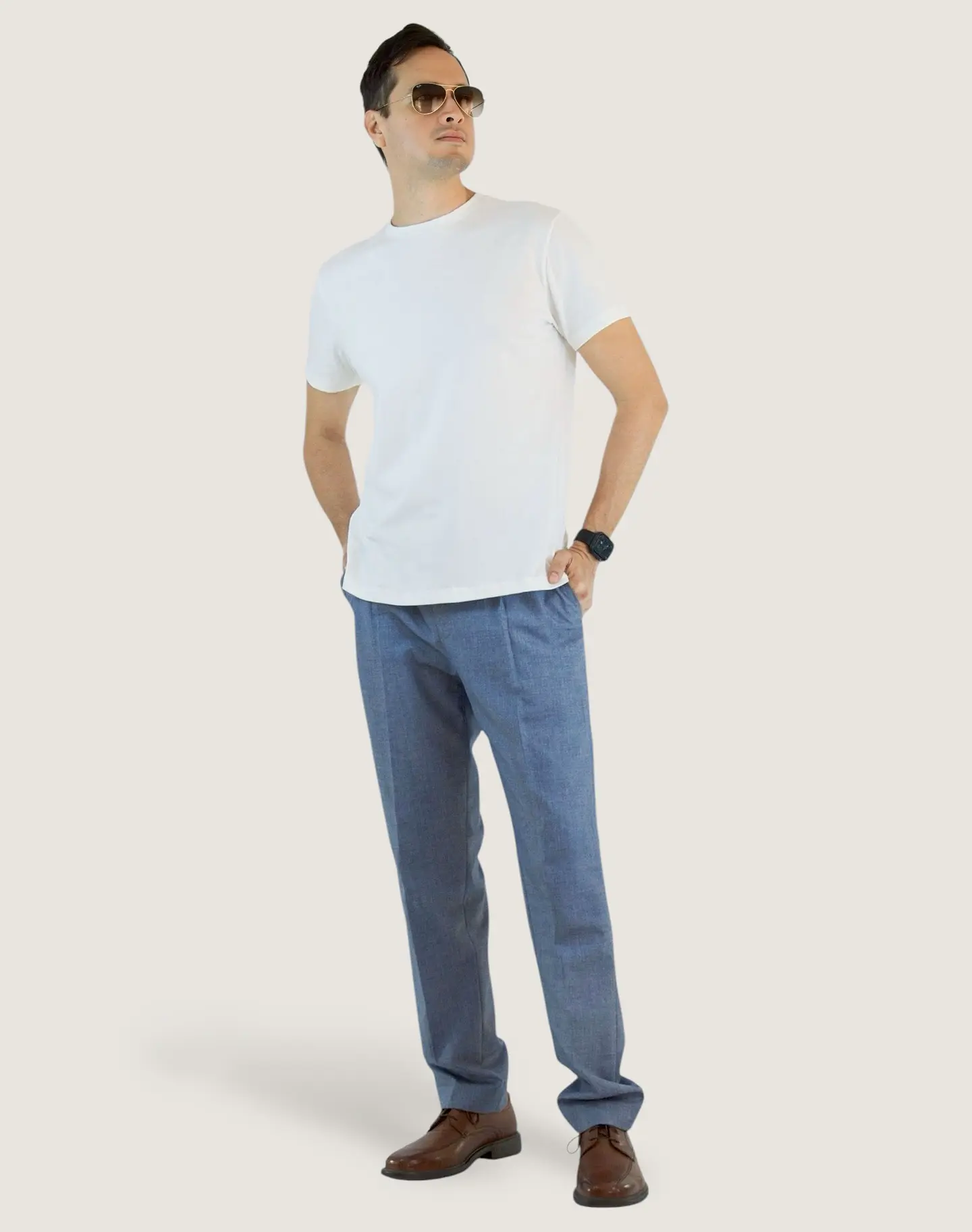 Camiseta Algodón Hombre Marfil 1