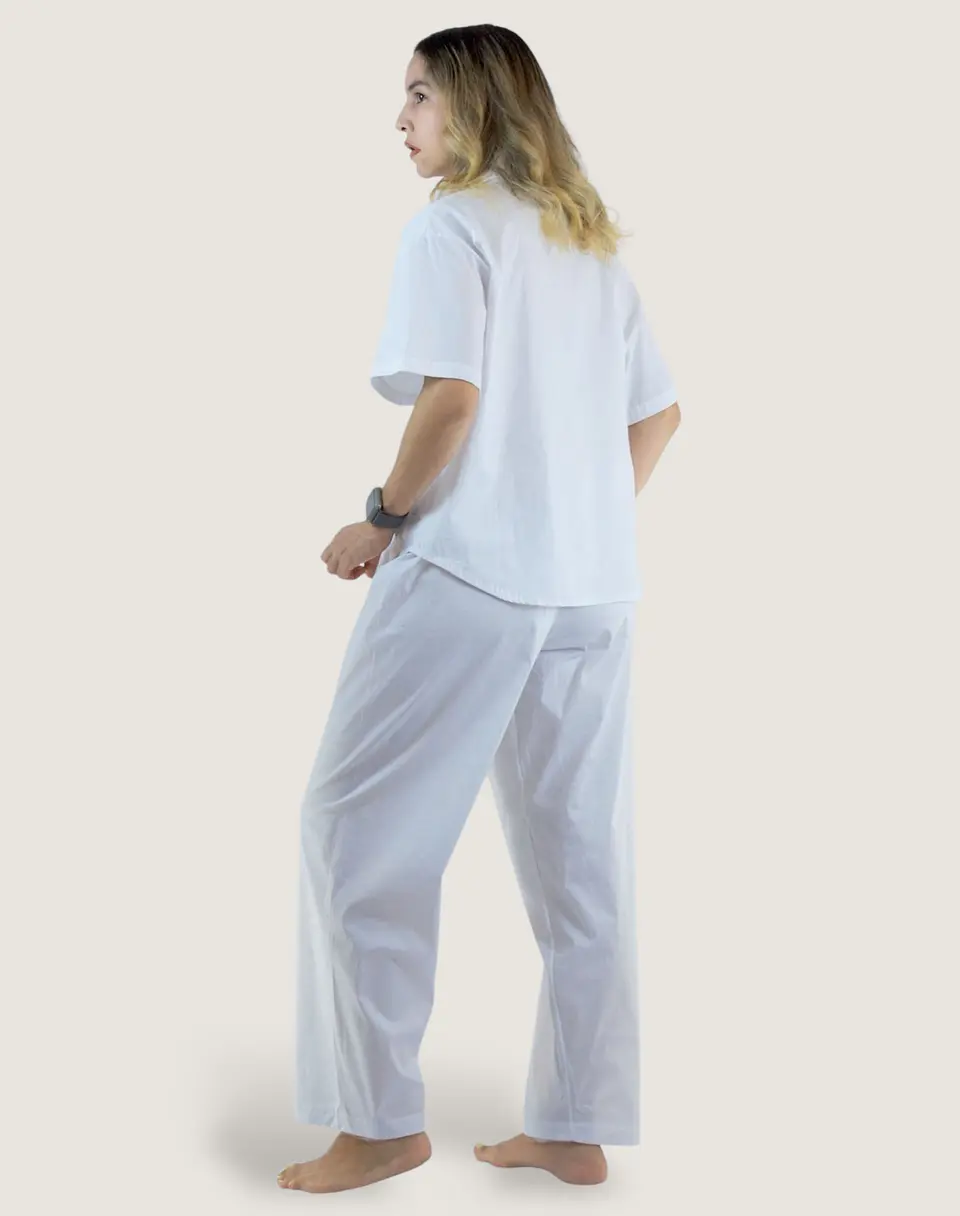 Blusa Pijama Mujer Algodón Blanca 2